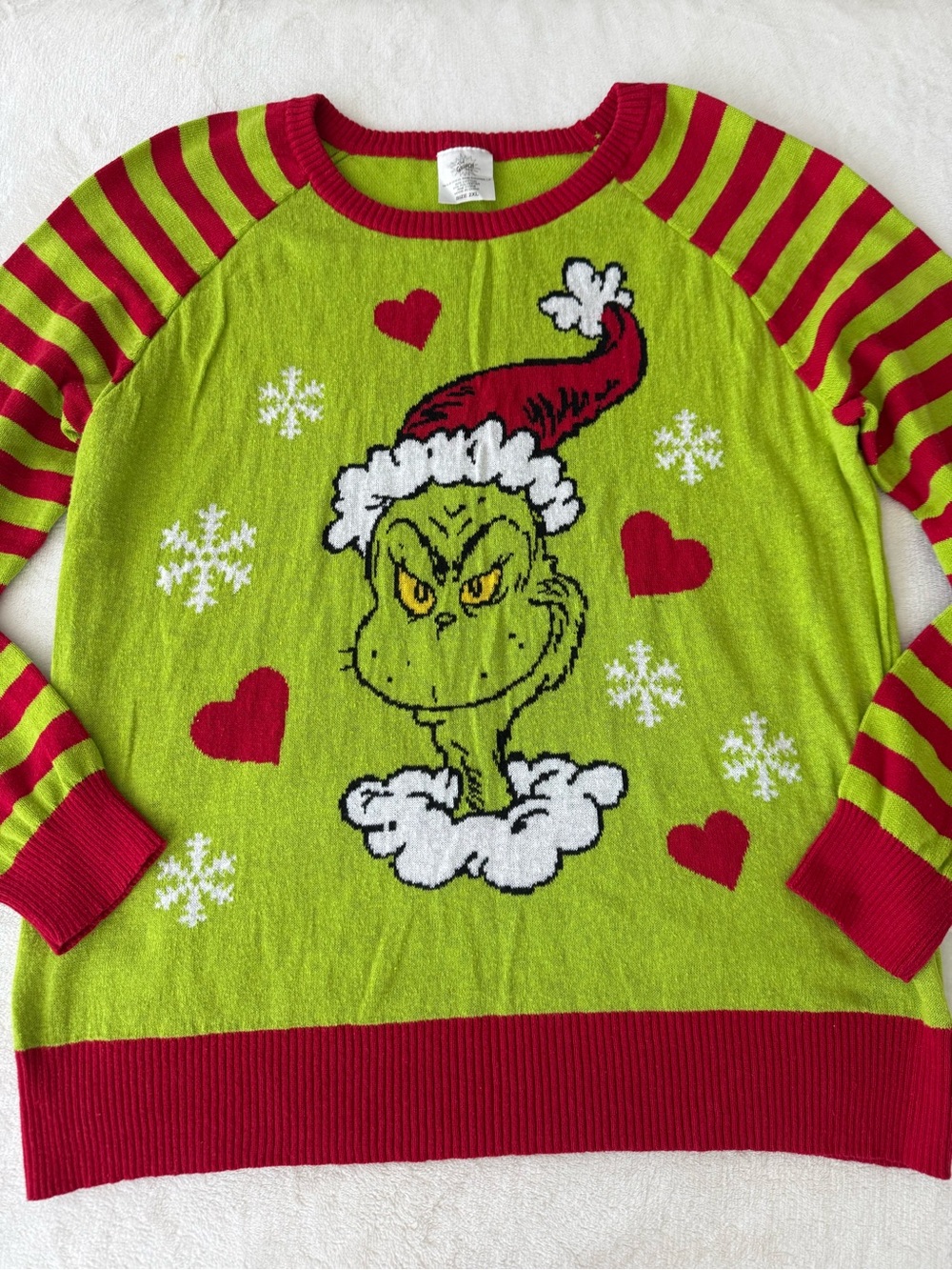 Dr. Seuss The Grinch Christmas sweater Lime Green Size Large d90
